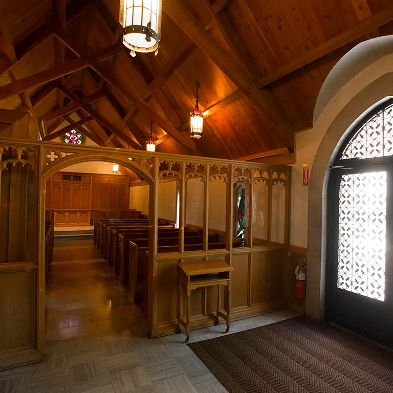 The interior of Beck Chapel